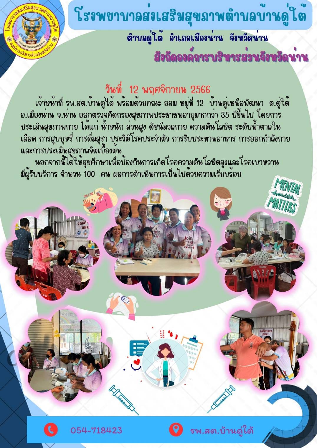 ข่าวสาร รพสต. ประจำวันที่ 12 พฤศจิกายน 2566