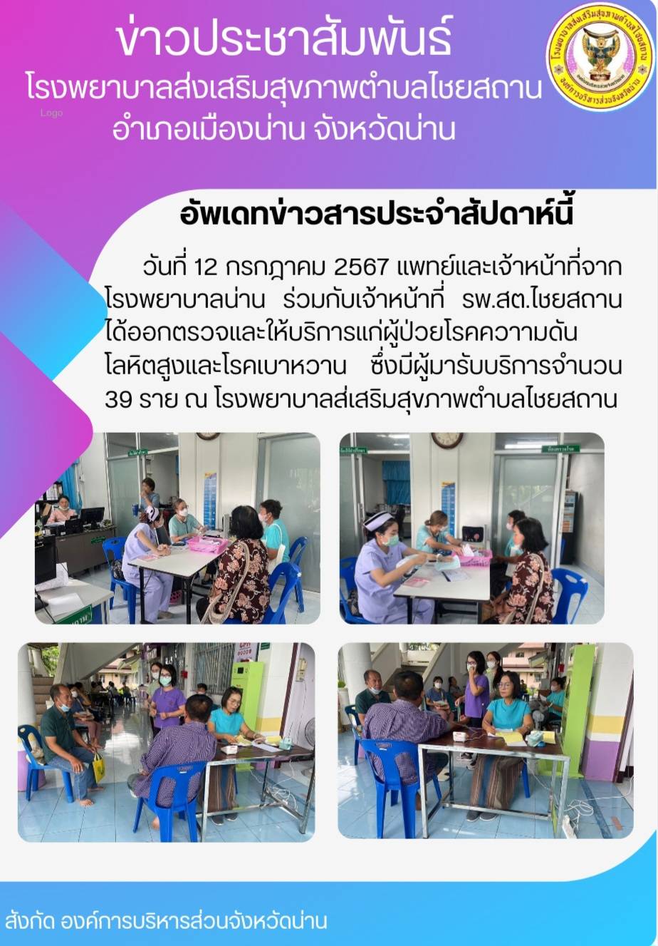  ข่าวสาร รพสต. ประจำวันที่ 12 กรกฎาคม 2567